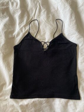 Garage Black Strappy V-Neck Cami Tank Top
